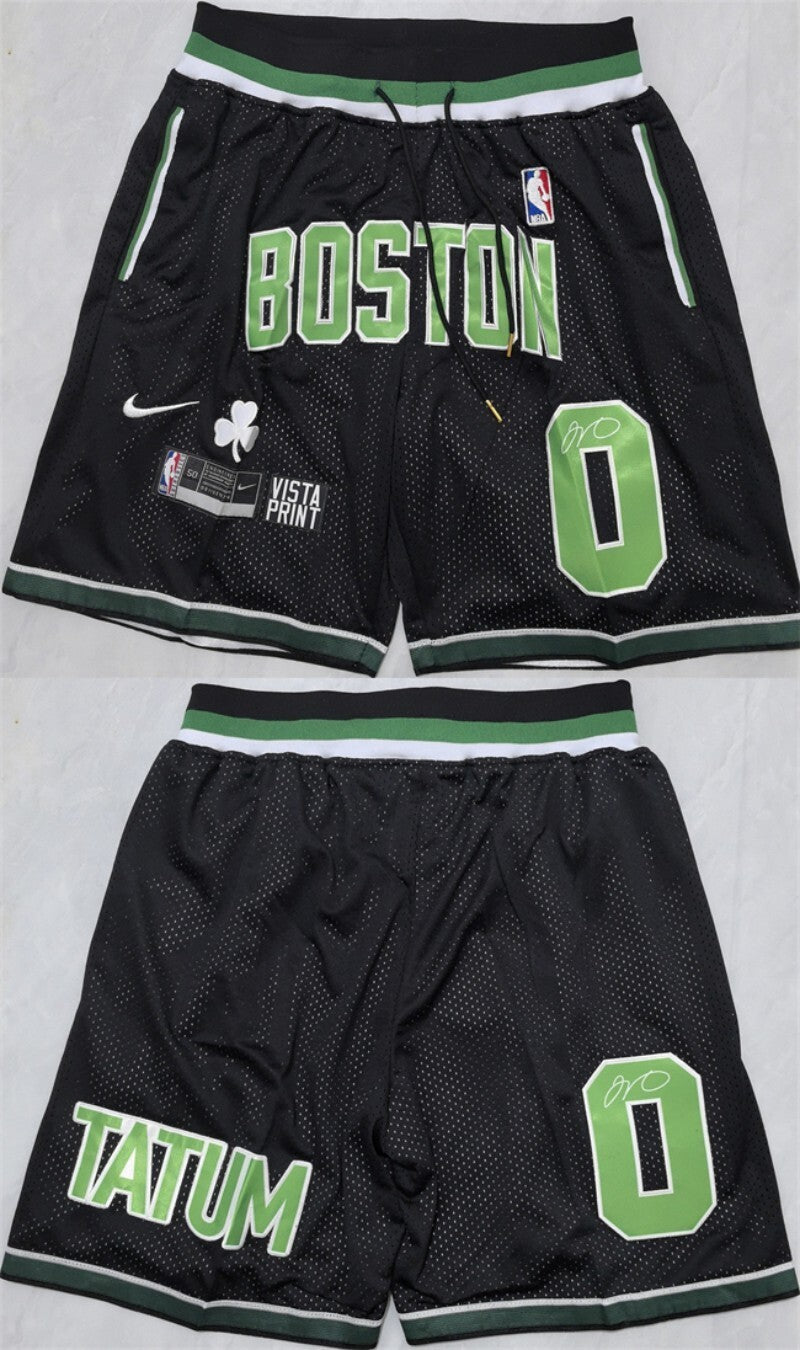 boston celtics #0 jayson tatum black shorts (run small)