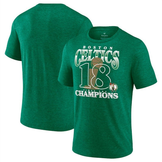 boston celtics kelly green 18-time nba finals champions tri-blend t-shirt