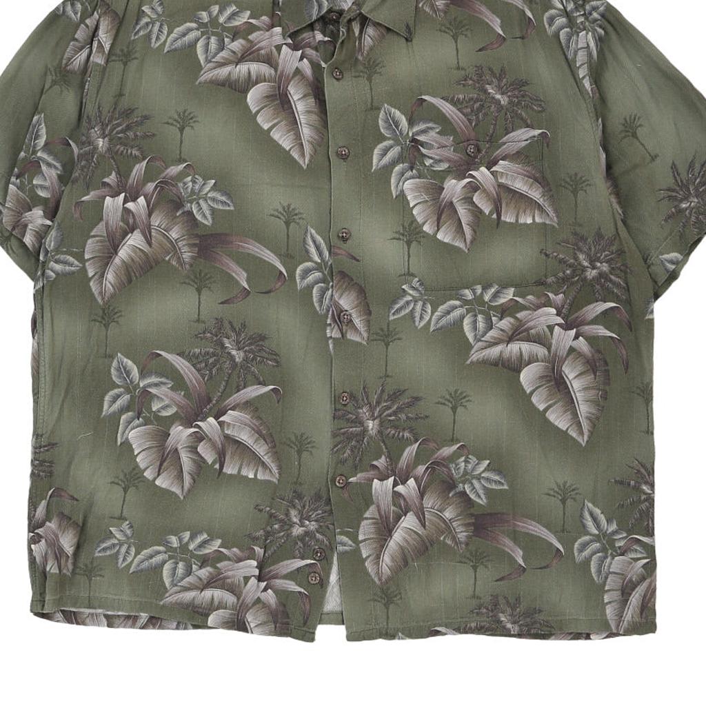 Campia Floral Hawaiian Shirt - XL Green Viscose