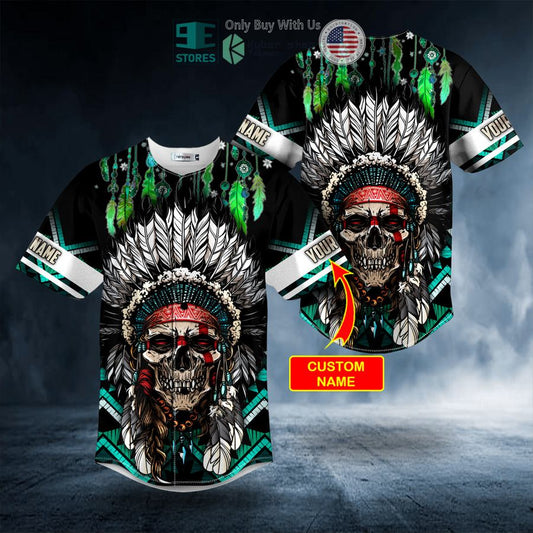 BEST Brocade Pattern 3 Native Skull Personalized Baseball Jersey