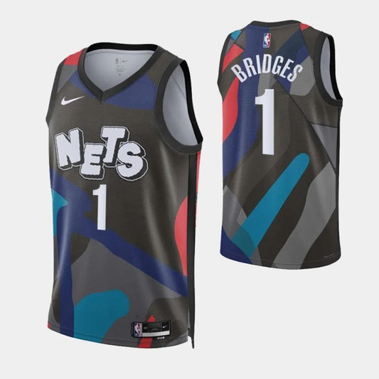 brooklyn nets #1 mikal bridges 2023-24 city edition swingman jersey