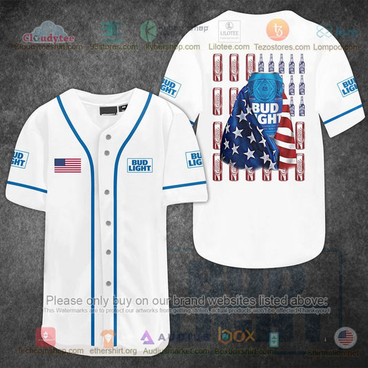HOT Bud Light United States Flag Baseball Jersey Shirt