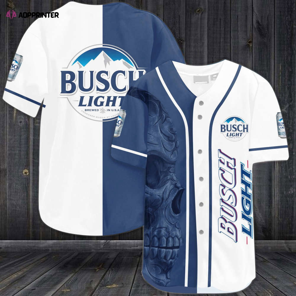 Busch Light Skull Baseball Jersey - Aopprinter