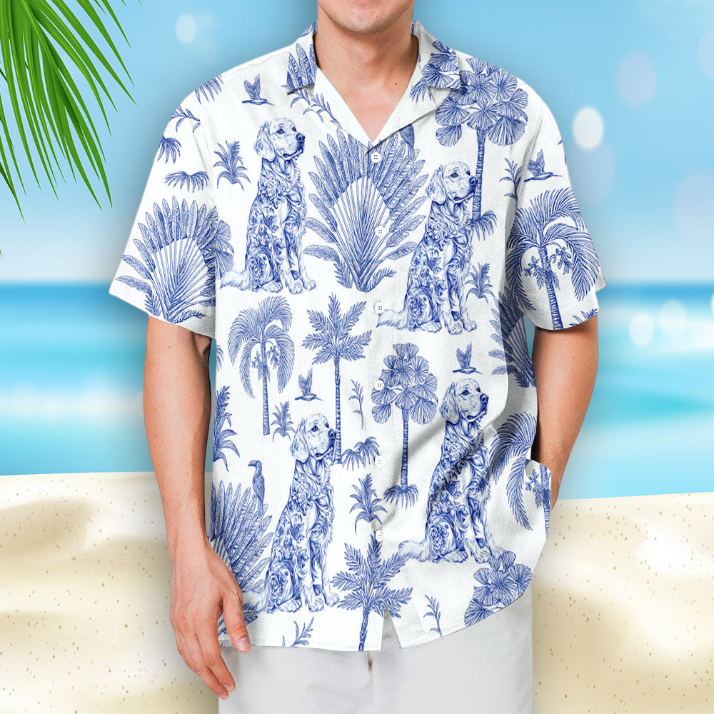 Toile Dog Pattern - Personalized Custom Hawaiian Shirt