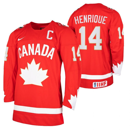 canada #14 adam-henrique--2021-iihf-world-championship-heritage-red-jersey