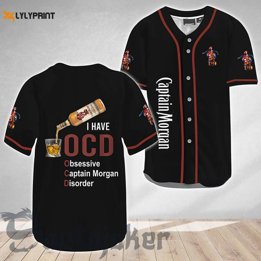 Captain Morgan I Have OCD Baseball Jersey - lylyprint.com