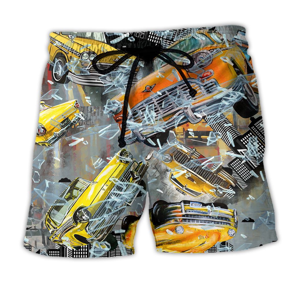 Car Call A Taxi For Me Cool Trendy Aloha Hawaiian Beach Shorts