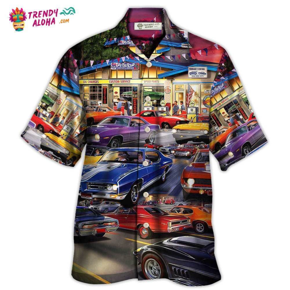 Car Classic Muscle Car Service Hawaiian Shirt - Trendy Aloha