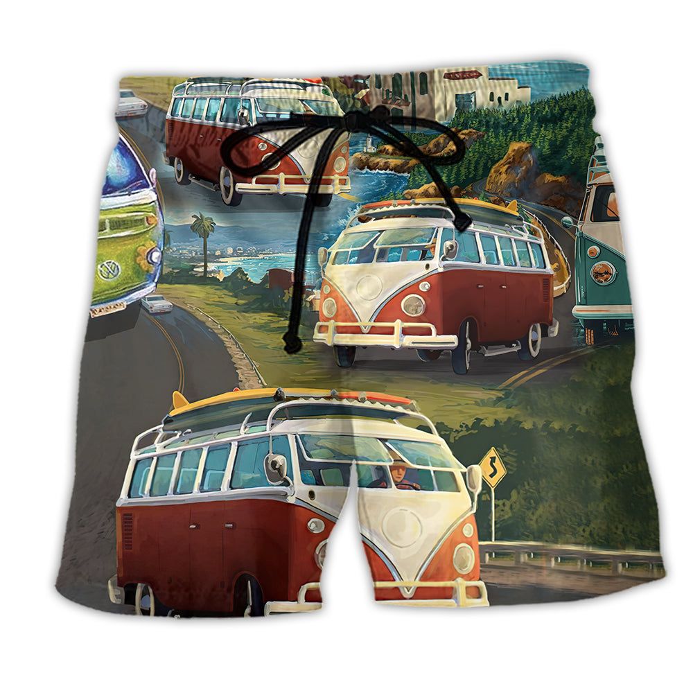 Car Finding A Trip Trendy Aloha Hawaiian Beach Shorts