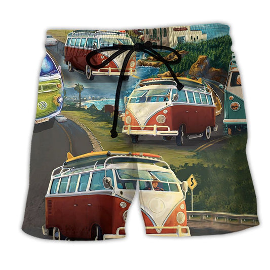 Car Finding A Trip Trendy Aloha Hawaiian Beach Shorts