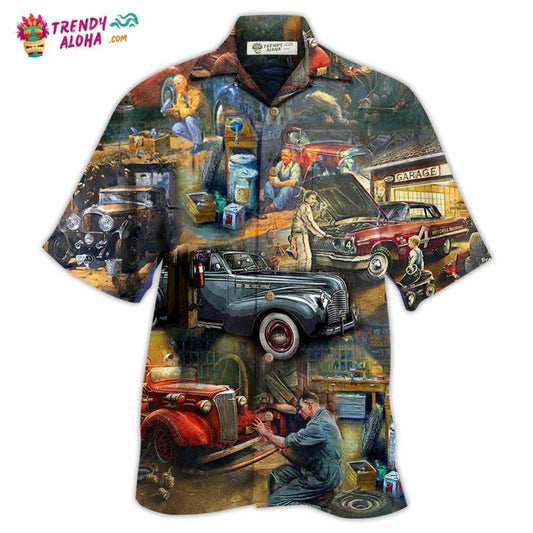 Car Fix Life Vintage Hawaiian Shirt - Trendy Aloha