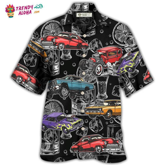 Car I Like Muscle Cars And Whiskey Hawaiian Shirt - Trendy Aloha