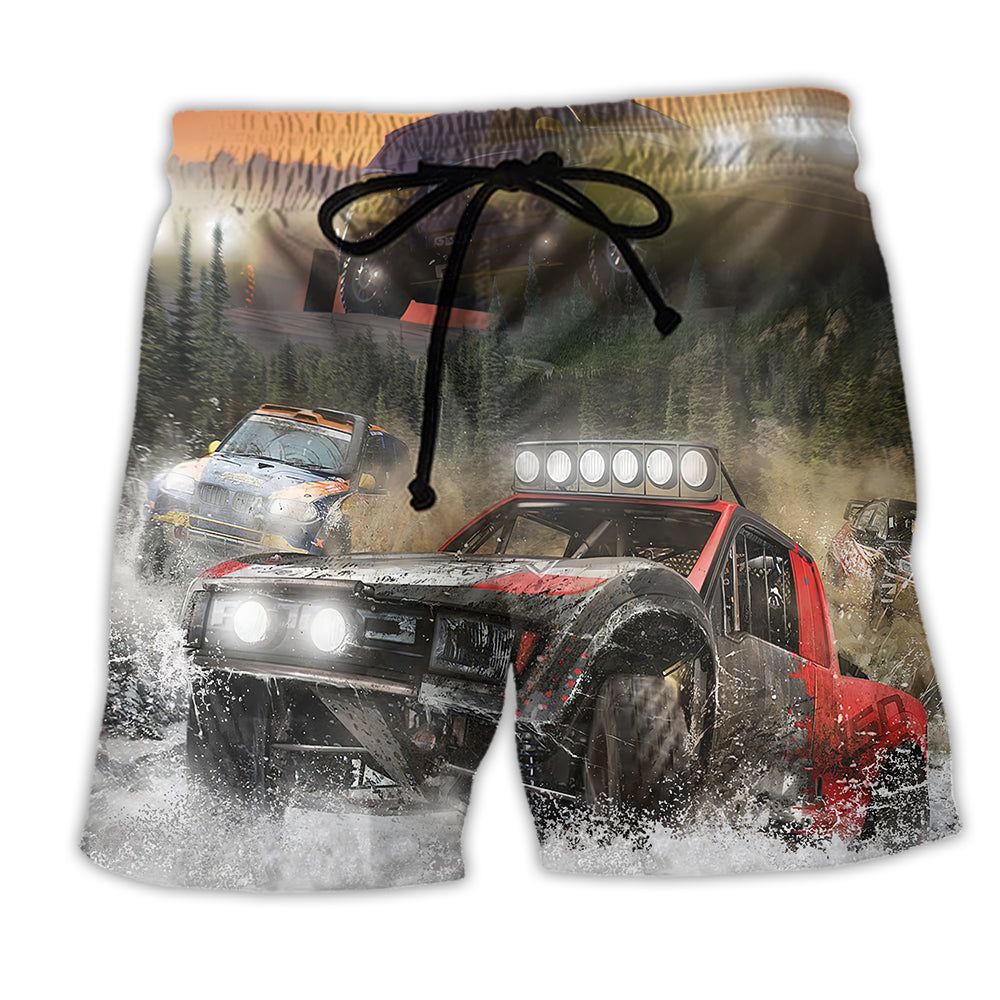 Car Off Road Racing Is My Life Trendy Aloha Hawaiian Beach Shorts