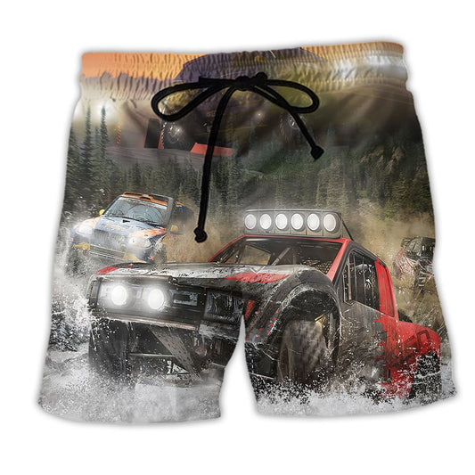 Car Off Road Racing Is My Life Trendy Aloha Hawaiian Beach Shorts