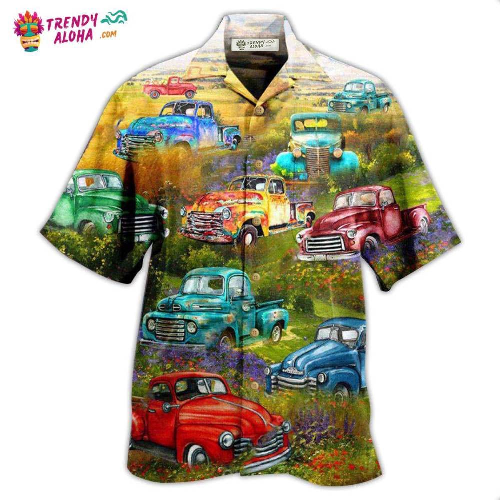 Car Pickup Trucks This Is How I Roll In Flower Field Hawaiian Shirt - Trendy Aloha