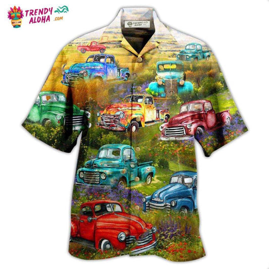 Car Pickup Trucks This Is How I Roll In Flower Field Hawaiian Shirt - Trendy Aloha