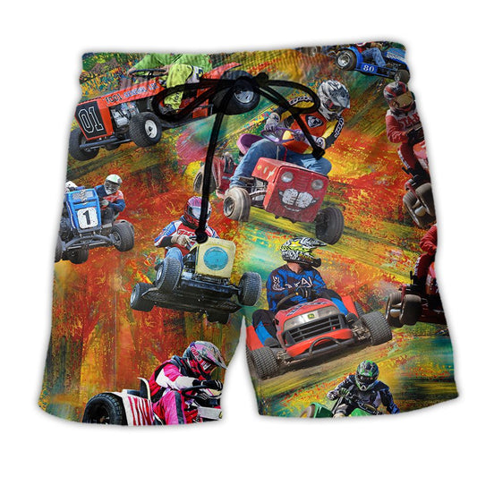 Car Racing Color Cool Trendy Aloha Hawaiian Beach Shorts