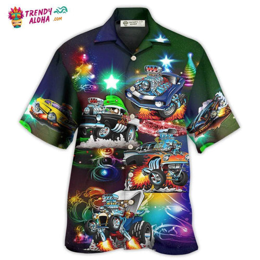 Car Stunning Merry Christmas Hawaiian Shirt - Trendy Aloha