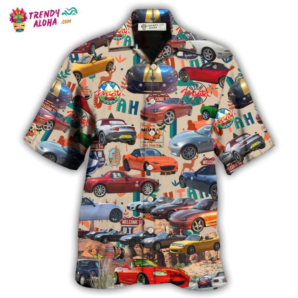 Car Summer Tropical Island Lover Color Hawaiian Shirt - Trendy Aloha