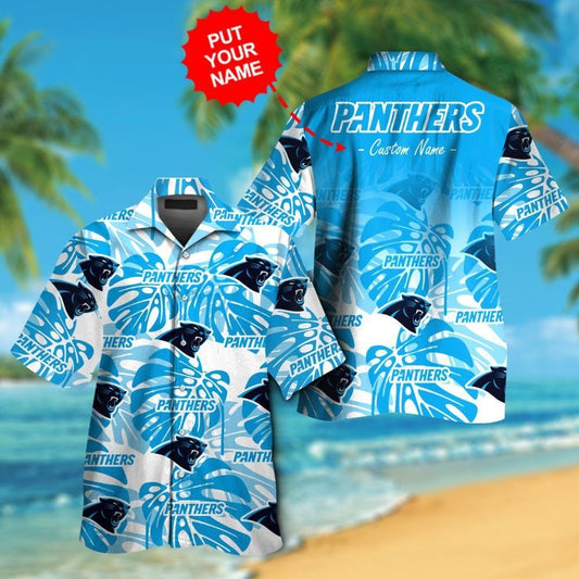 Carolina Panthers Short Sleeve Button Up Tropical Hawaiian Shirt VER016