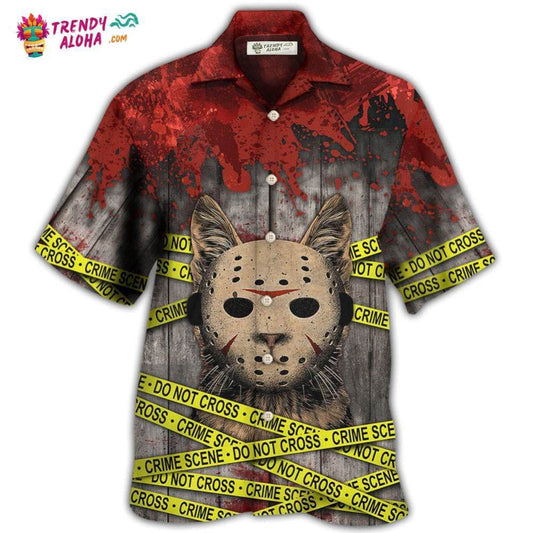 Cat Halloween Horror Cat Hawaiian Shirt - Trendy Aloha