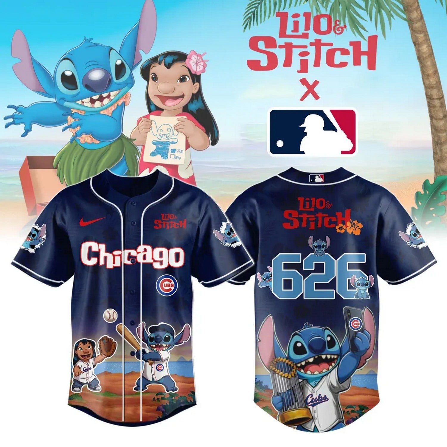 Chicago Cubs X Lilo &amp; Stitch Limited Edition Baseball Jersey