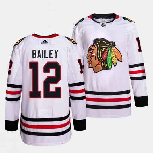chicago blackhawks #12 josh bailey away white authentic pro jersey