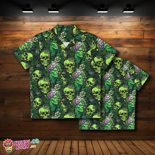 Classic Frankenstein Horror Men's Hawaiian Monster Movie Shirt