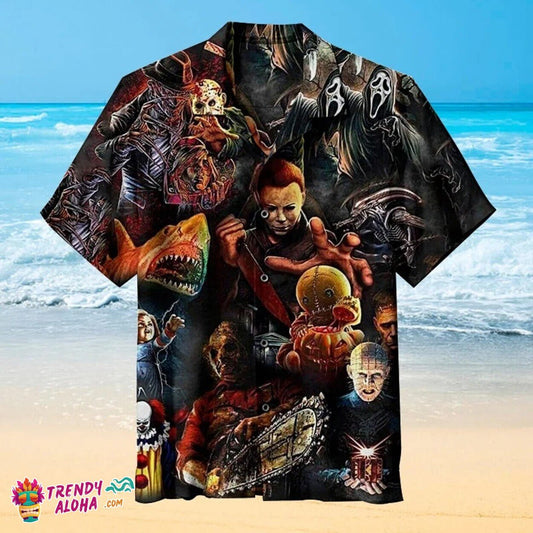 Classic Horror Characters Fright Night Hawaiian Beach Shirt