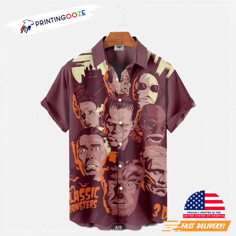 Classic Monster Movie Character Horror Best Hawaiian Shirts