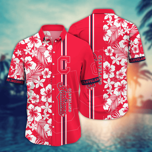 Cleveland Indians MLB Hawaiian Shirt Sunningtime Aloha Shirt
