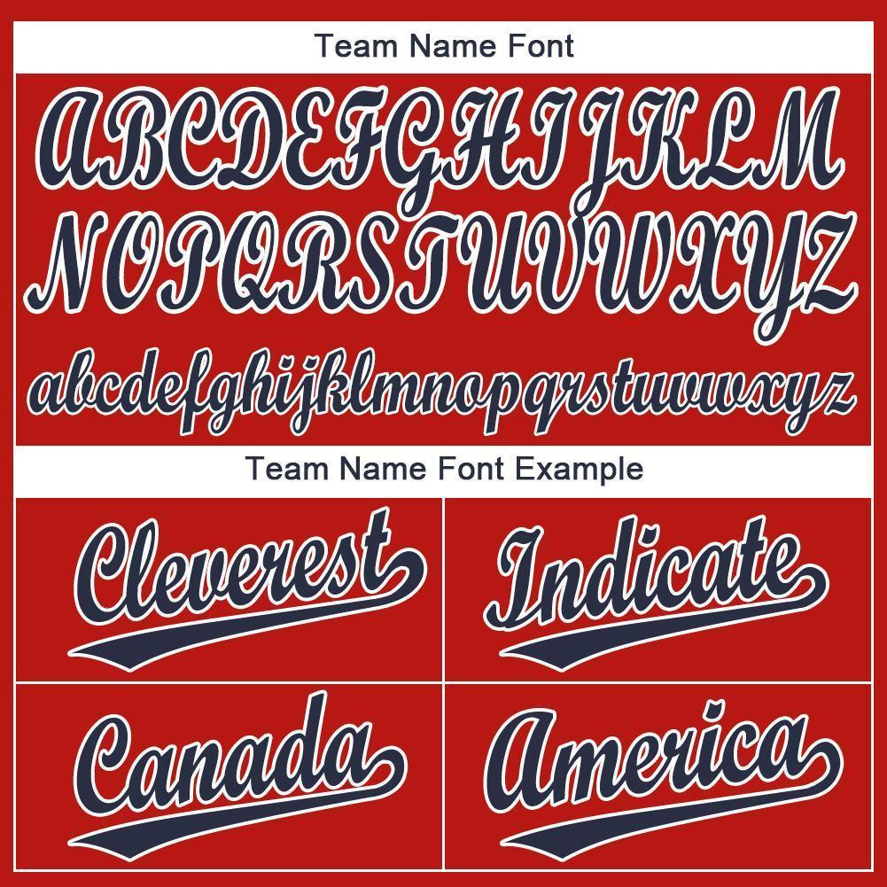 Custom Red Navy-White Baseball Jersey