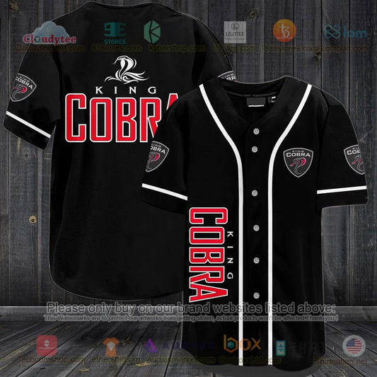 HOT Cobra King logo black Baseball Jersey Shirt