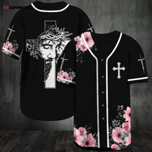 Colorful Christian Jesus God Flower Baseball Jersey Adult Unisex S - 5XL Full Size - Aopprinter