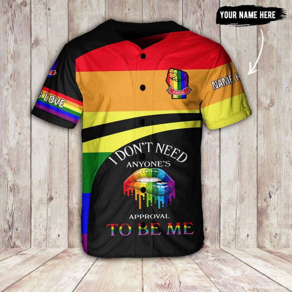 Colorful Custom Name LGBT Baseball Jersey Adult Unisex S-5XL Full Size