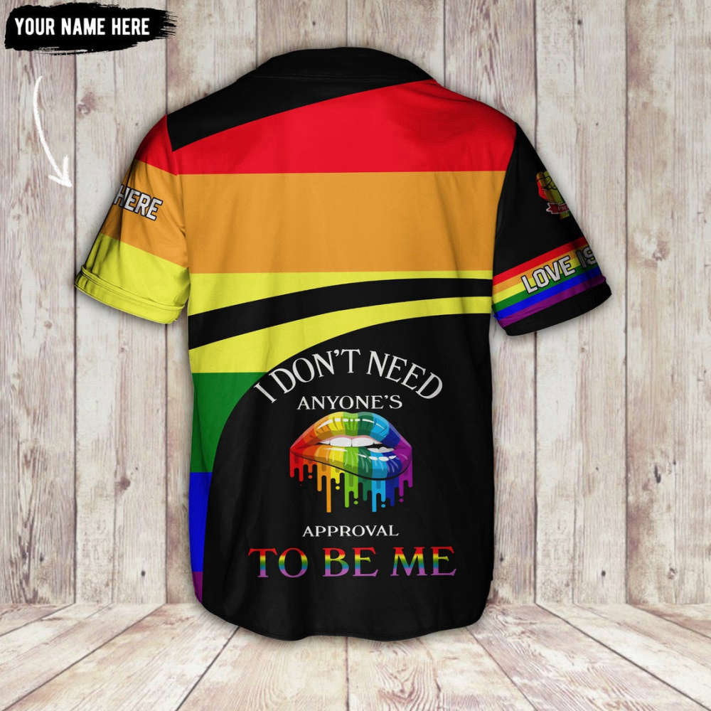 Colorful Custom Name LGBT Baseball Jersey Adult Unisex S-5XL Full Size