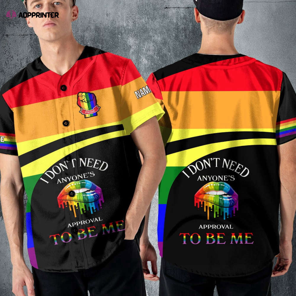 Colorful Custom Name LGBT Baseball Jersey Adult Unisex S-5XL Full Size