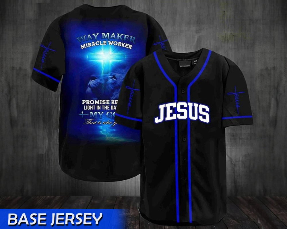 Colorful Jesus My God Baseball Jersey Adult Unisex S-5XL Full Size Way Maker QT206140Td
