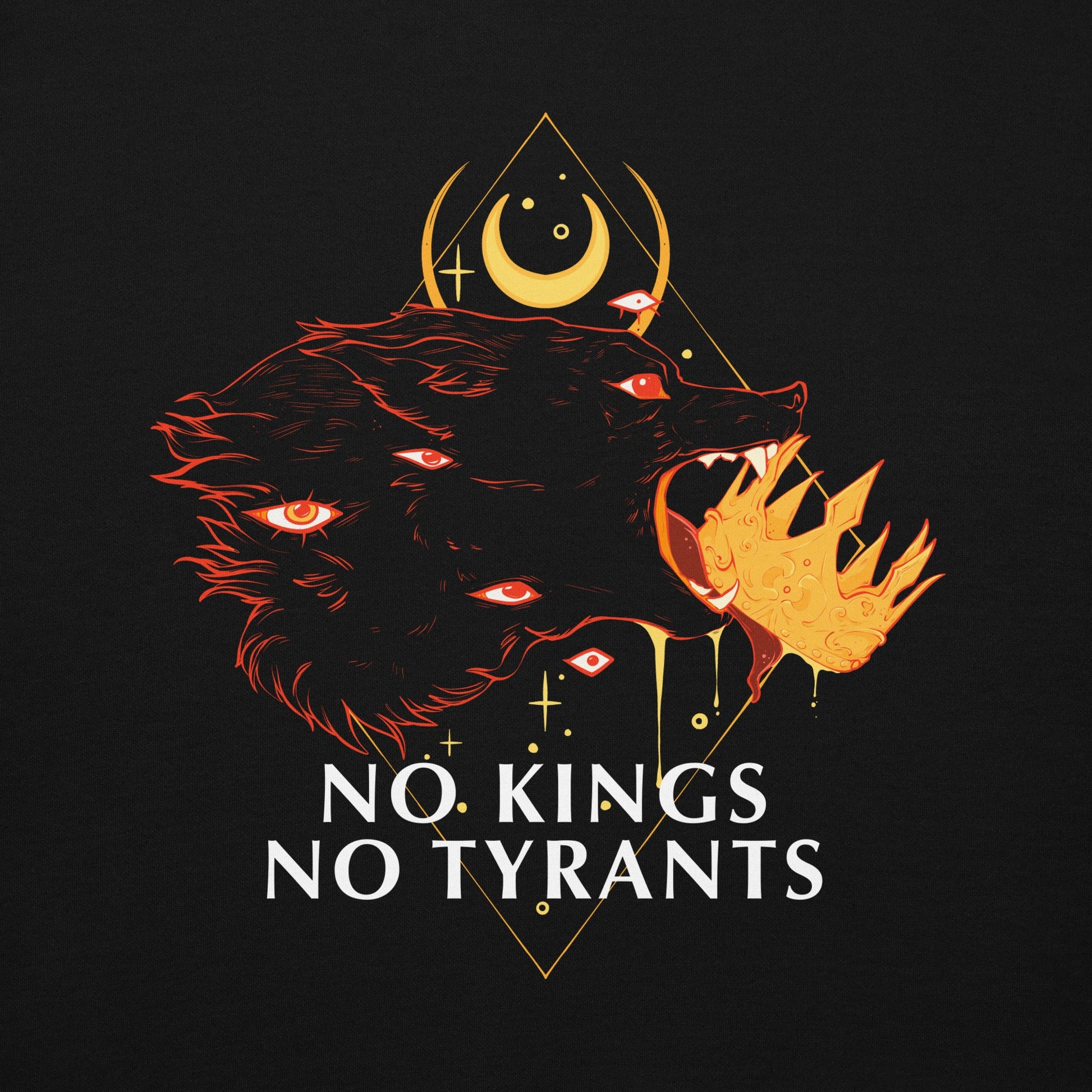 No Kings Wolf, Unisex Hoodie T-Shirts, Sweatshirt | InkThreadWorks.com (Image 4)
