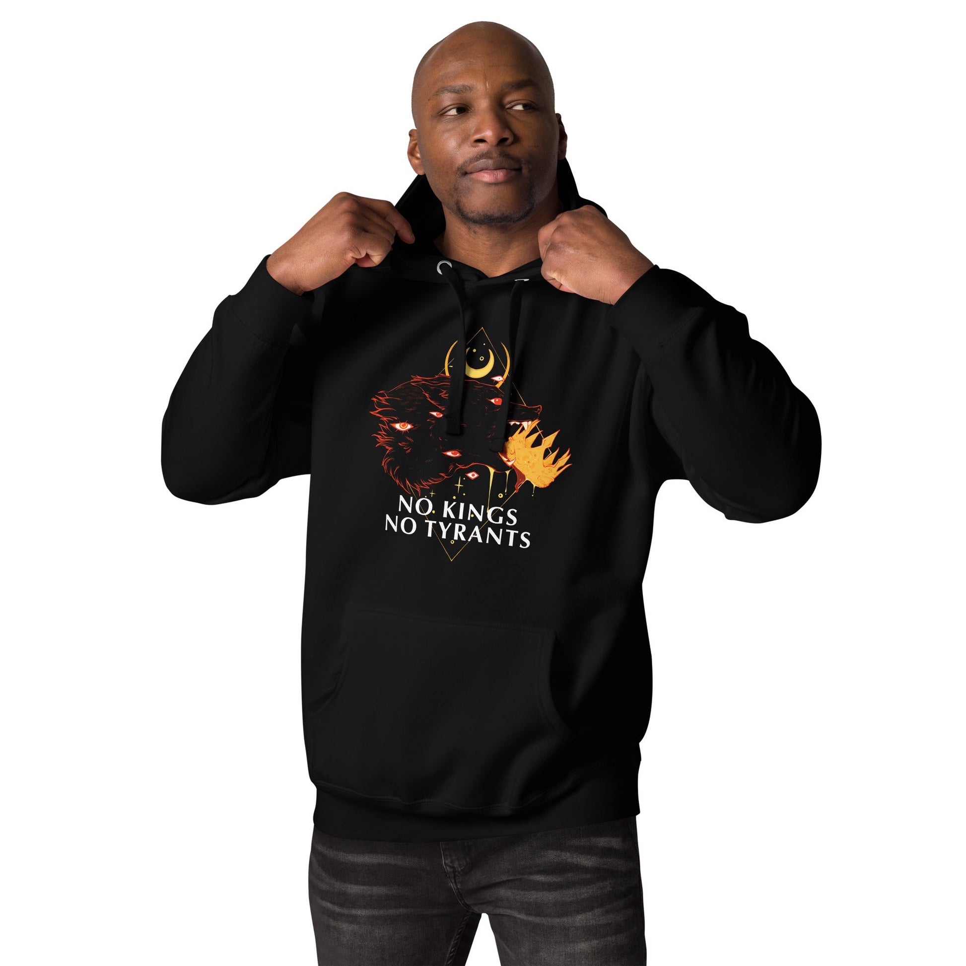 No Kings Wolf, Unisex Hoodie T-Shirts, Sweatshirt | InkThreadWorks.com (Image 5)
