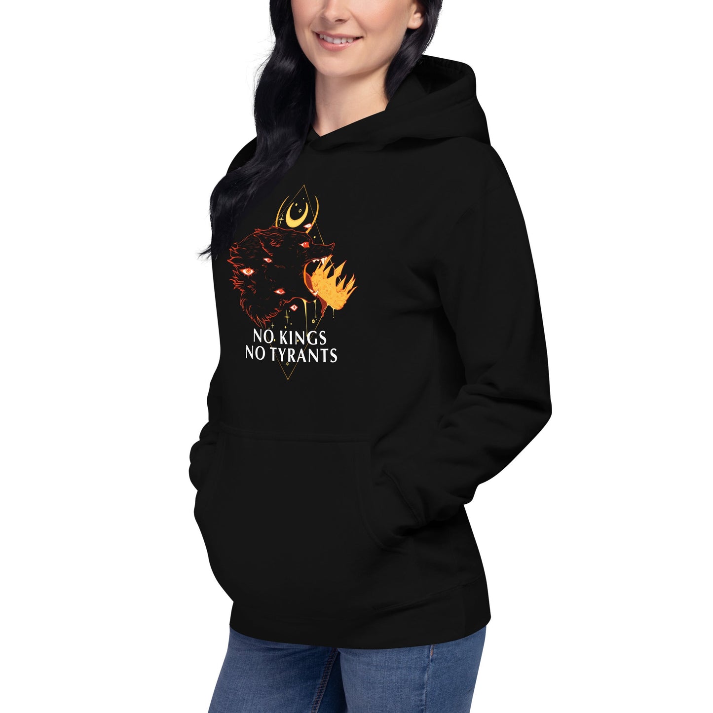 No Kings Wolf, Unisex Hoodie T-Shirts, Sweatshirt | InkThreadWorks.com (Image 2)