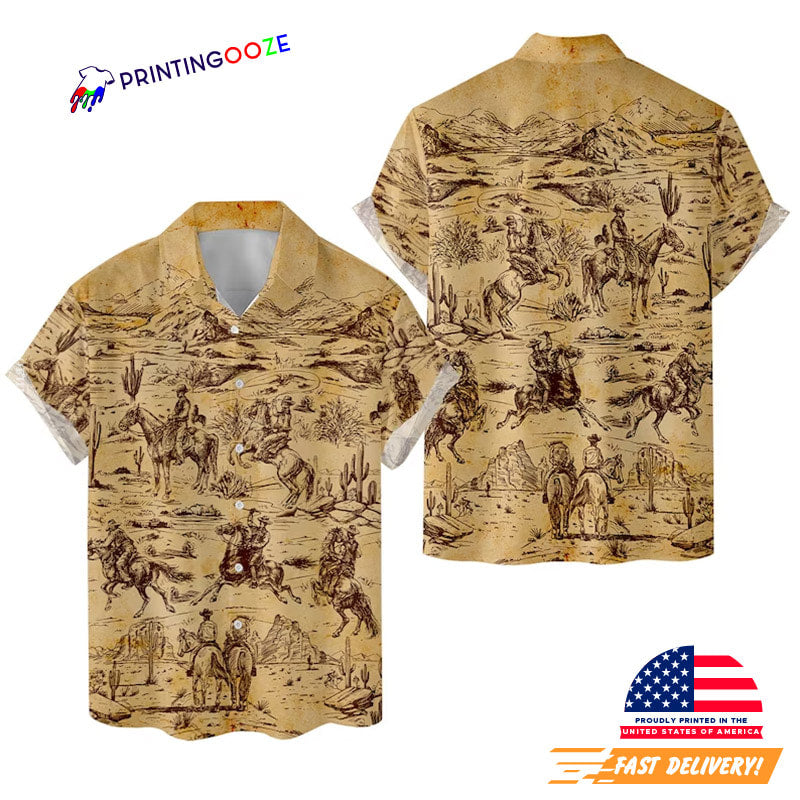 Cowboy Style Retro Hawaiian Shirt