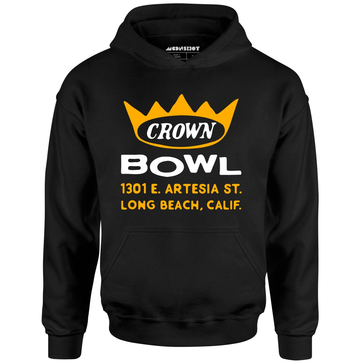Crown Bowl - Long Beach, CA - Vintage Bowling Alley - Unisex Hoodie