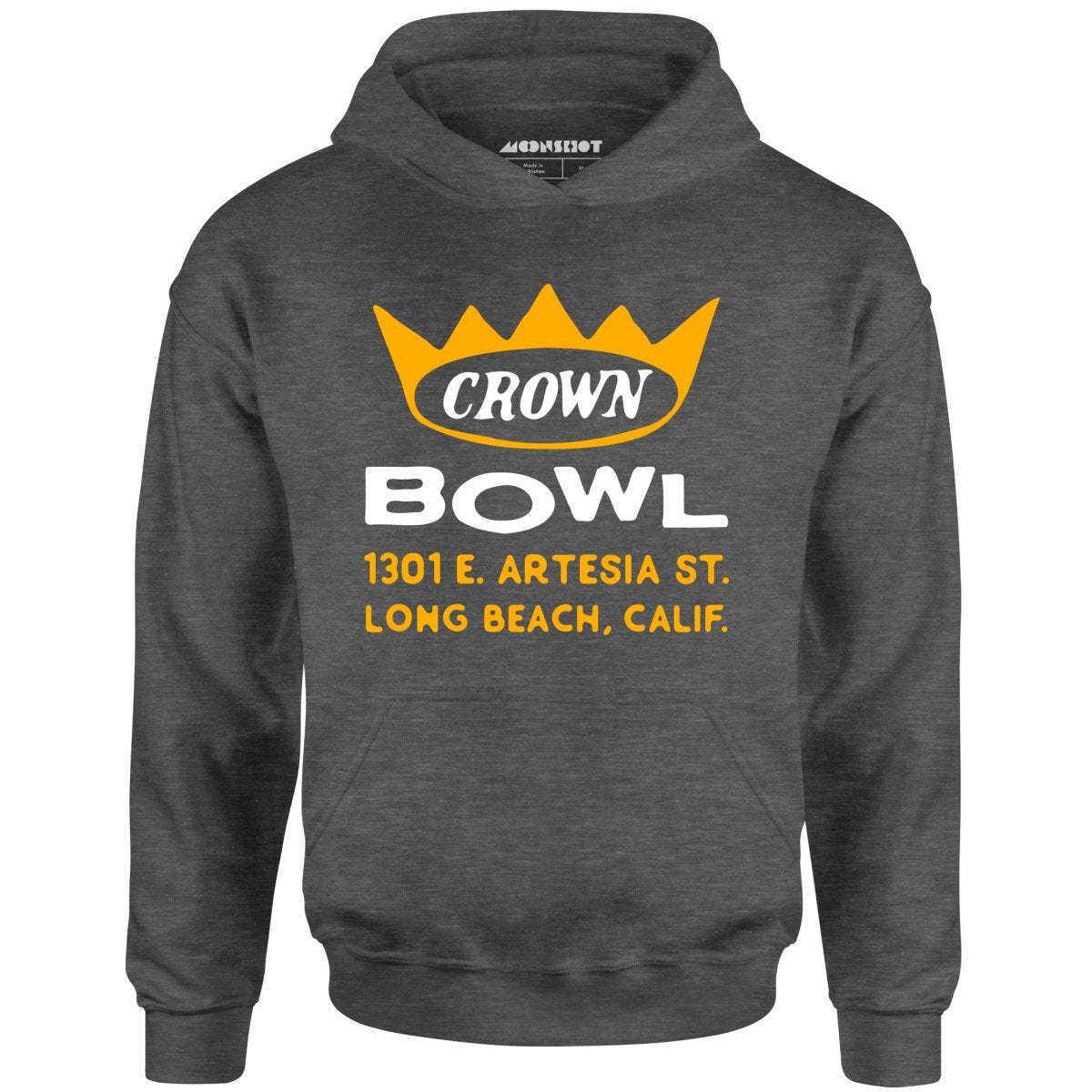 Crown Bowl - Long Beach, CA - Vintage Bowling Alley - Unisex Hoodie