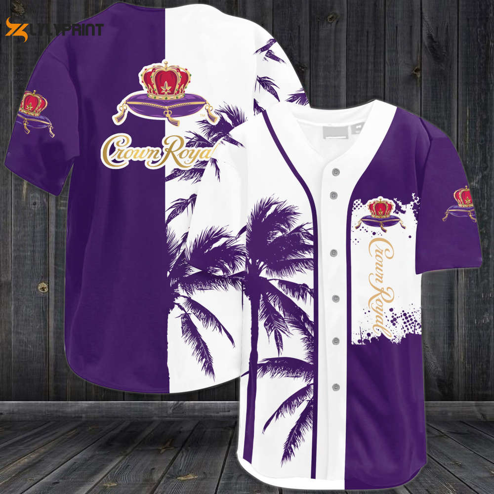 Crown Royal Palm Tree All Over Print 3D Unisex Baseball Jersey Purple - lylyprint.com