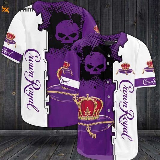 Crown Royal Skull All Over Print 3D Unisex Baseball Jersey Purple - lylyprint.com