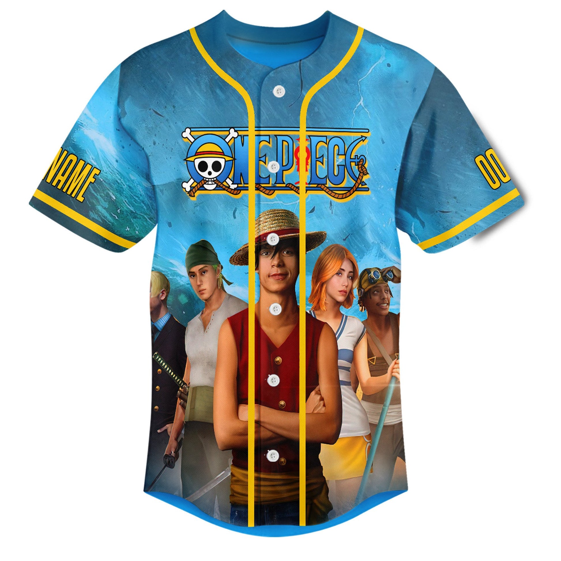 Custom All-Star One Piece Gang Live Action Baseball Jersey