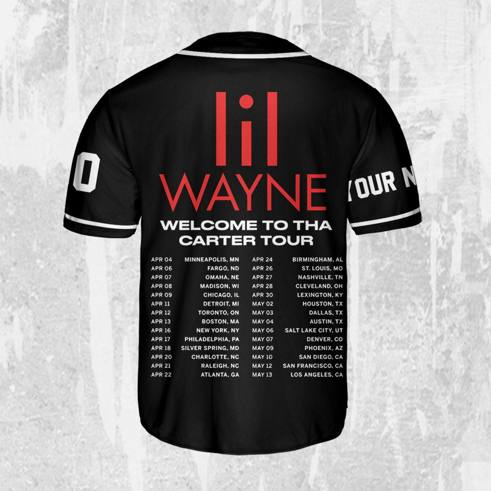 Custom Black Color Lil Wayne Baseball Jersey - Personalize Your Welcome to Tha Carter Music Style - Aopprinter