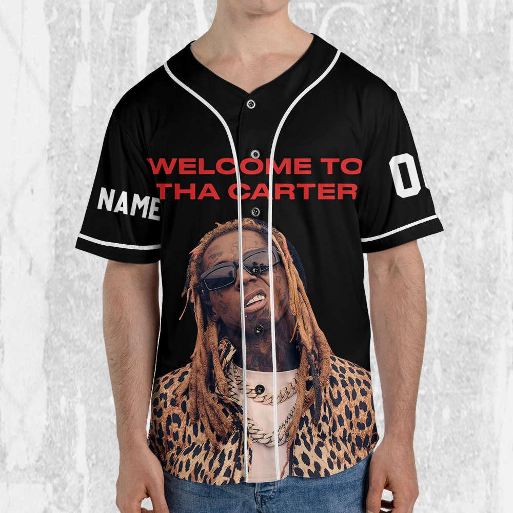 Custom Black Color Lil Wayne Baseball Jersey - Personalize Your Welcome to Tha Carter Music Style - Aopprinter