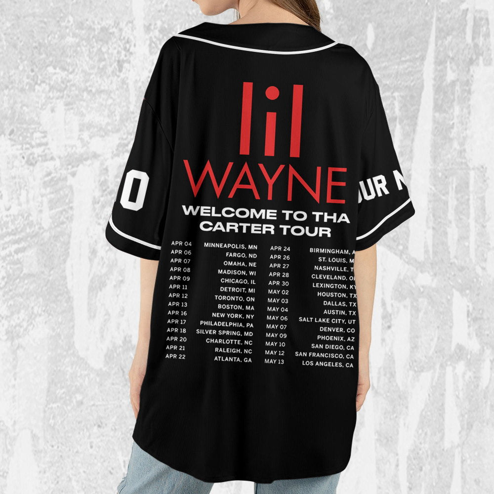 Custom Black Color Lil Wayne Baseball Jersey – Personalize Your Welcome to Tha Carter Music Style